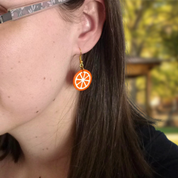 Orange slices dangle earrings