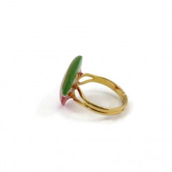 Bague en forme de tranche de pastèque triangulaire
