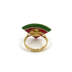 Bague en forme de tranche de pastèque triangulaire
