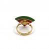 Bague en forme de tranche de pastèque triangulaire