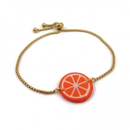Bracelet réglable en forme de rondelle d'orange