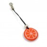 Orange slice charm made with hand-painted recycled CD by Savousépate