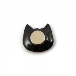 Magnet éco-responsable en forme de tête de chat noir