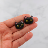 Puces d'oreilles éco-responsables en forme de têtes de chats personnalisables d'après photos