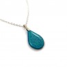 Turquoise drop necklace with aqua green doodles