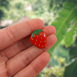 Eco-friendly srawberry pin badge