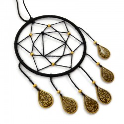 Small black dreamcatcher with golden droplets