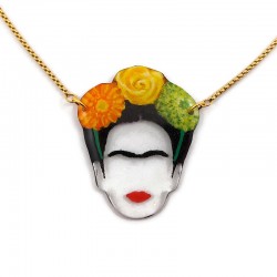 Eco friedly Frida Kahlo necklace