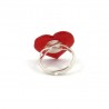 Customizable heart with white doodles asjustable ring