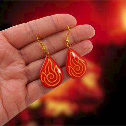 Fire symbol teardrops dangle earrings