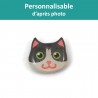 Customizable cat head pin badge