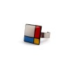 Square ring in the style of the painter Piet Mondrian