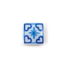 White and blue azulejo square pin badge (version 1)
