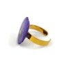Purple pansy flower adjustable ring
