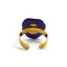 Purple pansy flower adjustable ring