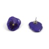 Purple pansies flowers ear studs