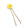 Light yellow primrose flower bun pin