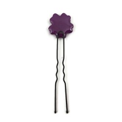 Purple primrose flower bun pin