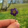 Purple primrose flower hair pin