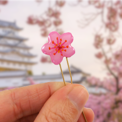 Épingle à chignon éco-responsable en forme de fleur de sakura