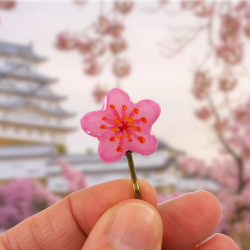 Eco-friendly sakura flower hair pin