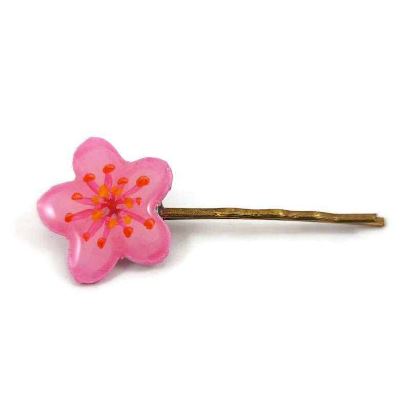 Eco-friendly sakura flower hair pin
