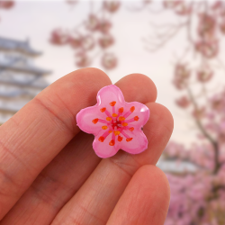 Pin's éco-responsable en forme de fleur de sakura