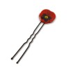 Eco-friendly red pansy flower bun pin