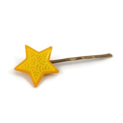 Épingle à cheveux éco-responsable en forme d'étoile graphique jaune