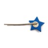 Eco-friendly hair pin in the form of sky blue star with pastel blue doodles