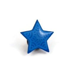 Pin's éco-responsable en forme d'étoile bleue ciel aux volutes bleues claires