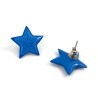 Eco-friendly sky blue stars with pastel blue doodles ear studs