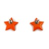 Clous d'oreilles en forme d'étoiles oranges aux volutes oranges claires