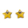 Eco-friendly golden stars with black doodles ear studs