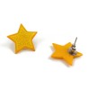Clous d'oreilles éco-responsables en forme d'étoiles jaunes aux volutes jaunes claires