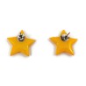 Eco-friendly yellow stars with pasztel yellow doodles ear studs