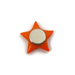 Eco-friendly magnet in the form of orange star with pastel orange doodles