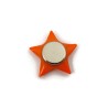 Magnet éco-responsable en forme d'étoile orange aux volutes oranges claires