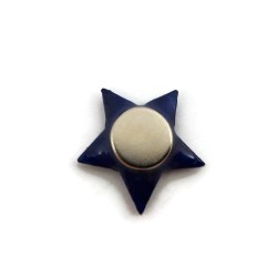 Eco-friendly magnet in the form of dark blue star with sky blue doodles
