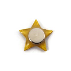 Magnet éco-responsable en forme d'étoile dorée aux volutes noires