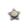 Eco-friendly magnet in the form of silver star with black doodles