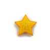 Magnet éco-responsable en forme d'étoile jaune aux volutes jaunes pastels