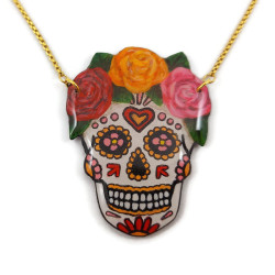 Mexican skull necklace