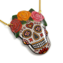 Mexican skull necklace