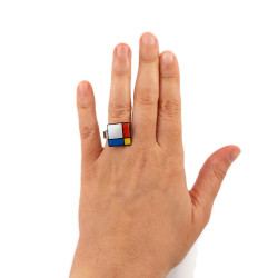 Customizable square adjustable ring (4 colors to choose from)