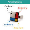 Bague carrée personnalisable (4 couleurs au choix)