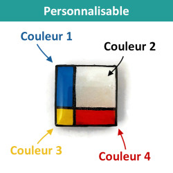 Pin's carré personnalisable (4 couleurs au choix)
