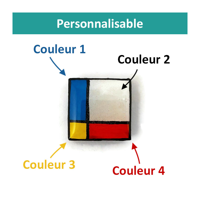 Pin's carré personnalisable (4 couleurs au choix)