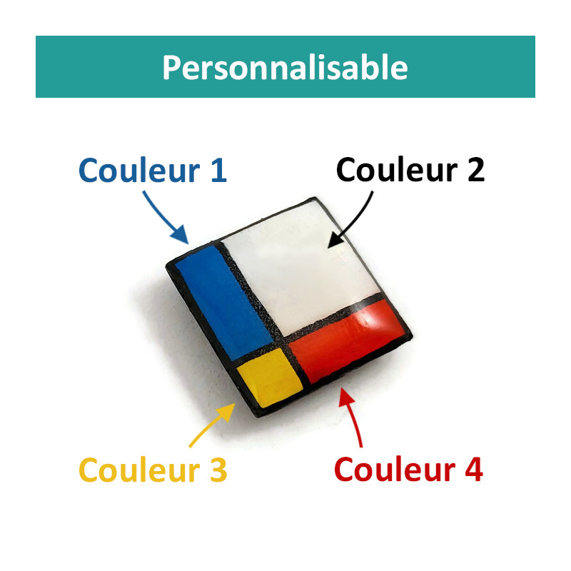 Magnet carré personnalisable (4 couleurs au choix)