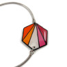 Bracelet réglable hexagone aux couleurs du drapeau lesbien